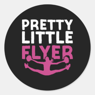 Cheer Cheerleading Pretty Little Flyer _2 Classic Round Sticker
