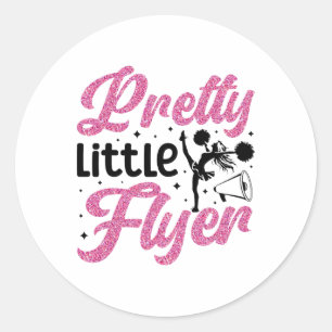 Cheer Cheerleading Pretty Little Flyer _3 Classic Round Sticker