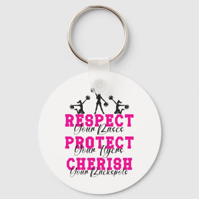 Cheer Cheerleading Respect Your Ses Protect Your F Key Ring (Front)