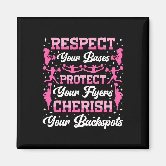 Cheer Cheerleading Respect Your Ses Protect Your F Magnet (Front)