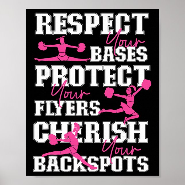 Cheer Cheerleading Respect Your Ses Protect Your F Poster (Front)