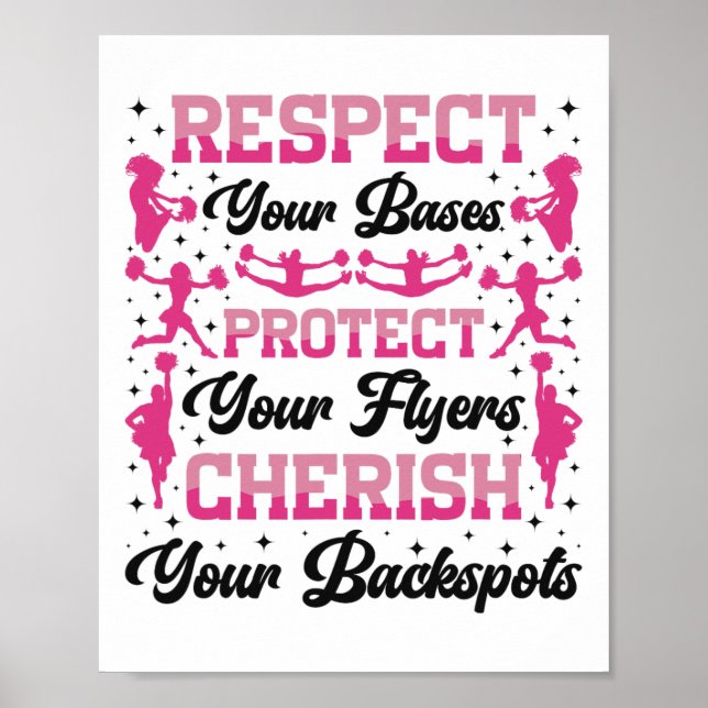 Cheer Cheerleading Respect Your Ses Protect Your F Poster (Front)