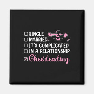 Cheer Cheerleading Single Married It's Complicated Magnet