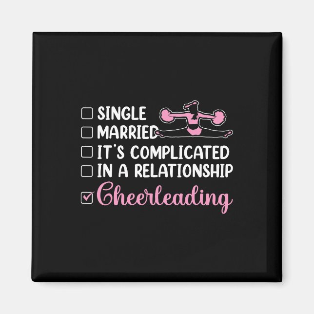 Cheer Cheerleading Single Married It's Complicated Magnet (Front)