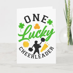 Cheer Cheerleading St Patricks Day One Lucky Cheer Card