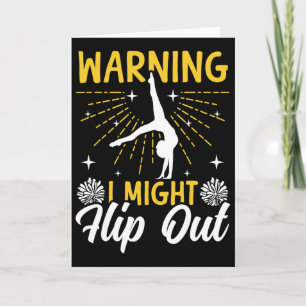 Cheer Cheerleading Warning I Might Flip Out Card