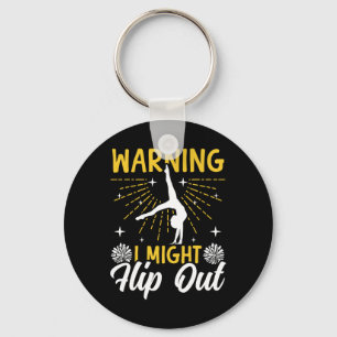 Cheer Cheerleading Warning I Might Flip Out Key Ring
