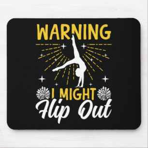 Cheer Cheerleading Warning I Might Flip Out Mouse Mat