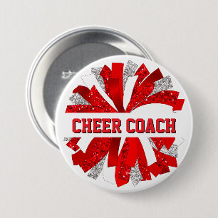 Cheer Coach Button Pin