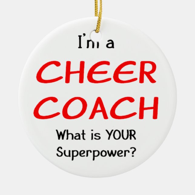 Cheer coach ceramic tree decoration (Front)