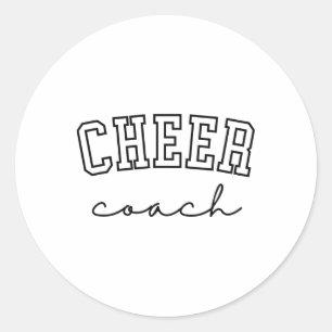 Cheer Coach Cheerleading , Small Classic Round Sticker