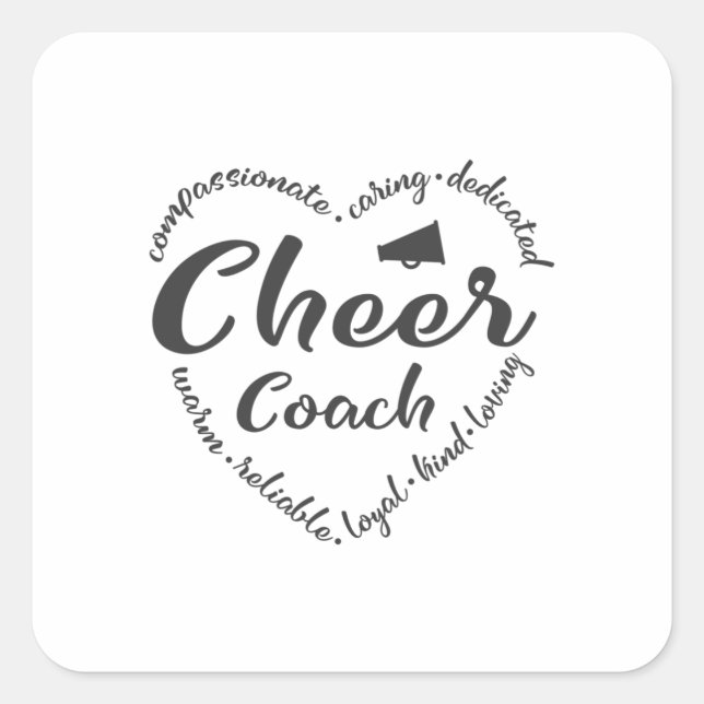 Cheer Coach, coach appreciation, sports Square Sticker (Front)