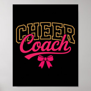 Cheer Coach Coquette Bow Cheerleading For Women Gi Poster