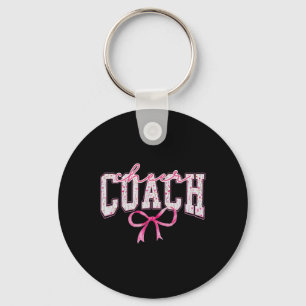 Cheer Coach Flower Coquette Bow Cheerleader Cheerl Key Ring