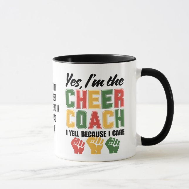CHEER COACH I Yell Because I Care Funny Custom Mug (Right)