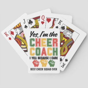 CHEER COACH I Yell Because I Care Funny Custom Playing Cards
