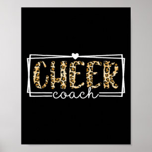 Cheer Coach Leopard Cheerleader Girl Cheerleading  Poster