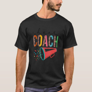 Cheer Coach Leopard Cheerleading Cheerleader T-Shirt