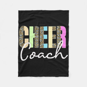 Cheer Coach Leopard Cheerleading Cute Cheer Coach  Fleece Blanket