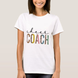 Cheer Coach Leopard Cheerleading Props Cute Cheer  T-Shirt