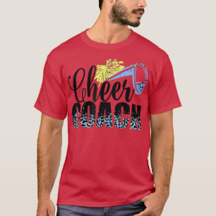 Cheer Coach Leopard Cheerleading Props Cute Cheer T-Shirt