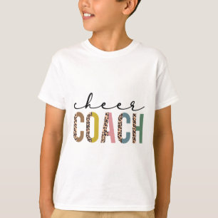 Cheer Coach Leopard Cheerleading Props Cute Cheer T-Shirt