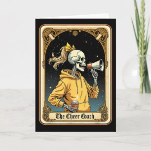 Cheer Coach Tarot Card Skeleton Cheerleading Coach