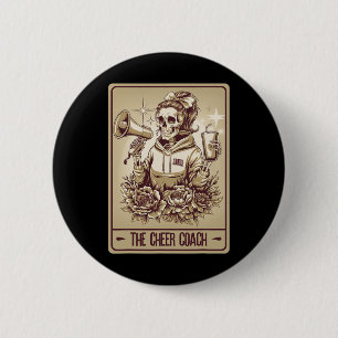 Cheer Coach Tarot Card Skeleton Cheerleading Coach 6 Cm Round Badge