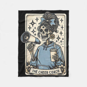 Cheer Coach Tarot Card Skeleton Cheerleading Coach Fleece Blanket
