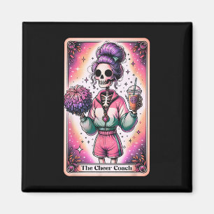 Cheer Coach Tarot Card Skeleton Coffee Cheerleadin Magnet