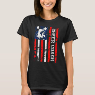 Cheer Coach Vintage American Flag Giit T-Shirt