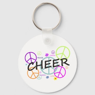 Cheer Coloured Peace Signs Key Ring