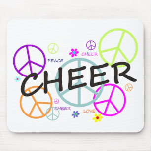 Cheer Coloured Peace Signs Mouse Mat
