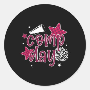 Cheer Comp Day Cheerleading Competition Day Cheerl Classic Round Sticker