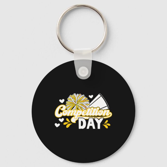 Cheer Competition Day Cheerleading Comp Day Cheerl Key Ring (Front)
