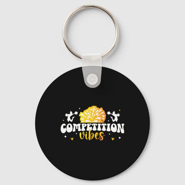Cheer Competition Day Vibes Cheerleader Comp Day  Key Ring (Front)