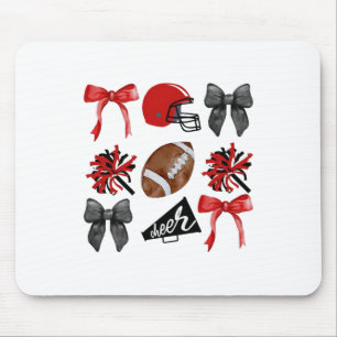 Cheer Coquette Bow American Footll Autumn Thanksgi Mouse Mat