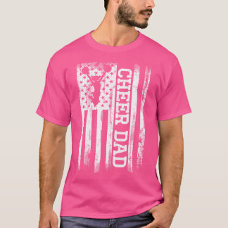 Cheer Dad American Flag Cheerleader Rebel Cheerlea T-Shirt