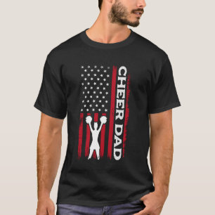 Cheer Dad American Flag Patriotic 4th of July T-Shirt