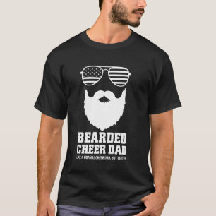 Cheer Dad American Flag Sunglasses Bearded Dad Gif T-Shirt