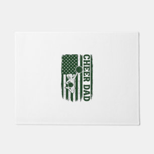 Cheer Dad American Flag Vintage Vector Design_1 Doormat