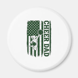 Cheer Dad American Flag Vintage Vector Design_1 Magnet