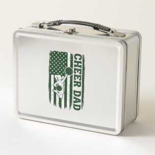 Cheer Dad American Flag Vintage Vector Design_1 Metal Lunch Box