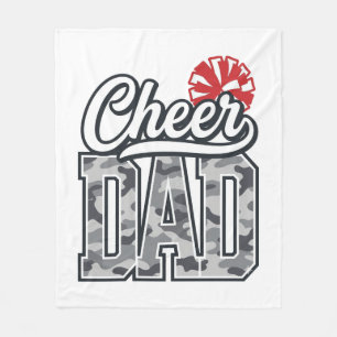 Cheer Dad Camo Pom Vintage Vector Design_1 Fleece Blanket