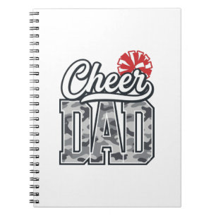 Cheer Dad Camo Pom Vintage Vector Design_1 Notebook