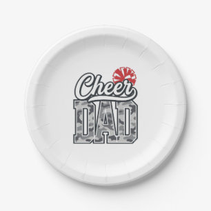 Cheer Dad Camo Pom Vintage Vector Design_1 Paper Plate