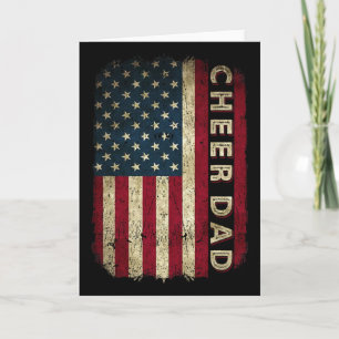 Cheer Dad Cheerleading American Flag Fathers Day C Card