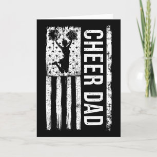 Cheer Dad Cheerleading American Flag Fathers Day C Card