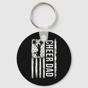 Cheer Dad Cheerleading American Flag Fathers Day C Key Ring