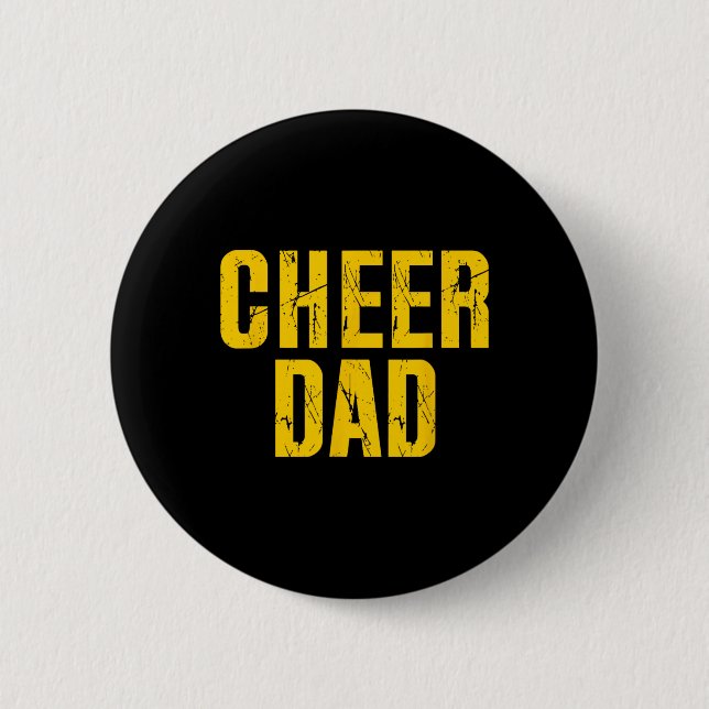 Cheer Dad Cheerleading Yellow  6 Cm Round Badge (Front)
